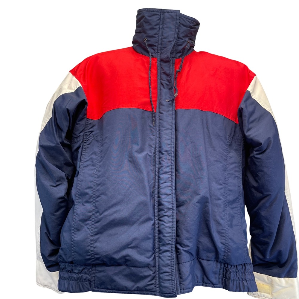 BC Ski Men Puffer Jacket‎ Nylon Down Filled Large Vintage 90s Colorblock Retro
